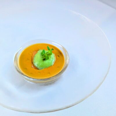 【栗かぼちゃのローストポタージュ コーヒーのディスクとアップ…