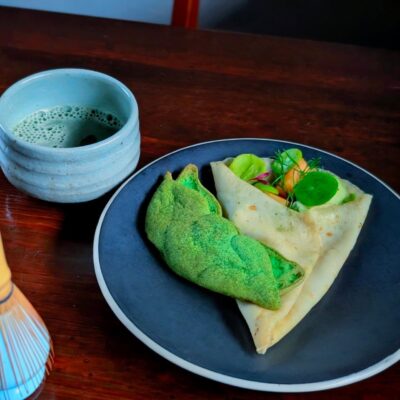 【そら豆とメロンのクレープパルマンティエ】 そら豆、メロン、…