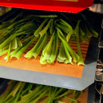 【蕪の葉のチュイール】 蕪の葉をオーブンで一晩乾燥させて作る…