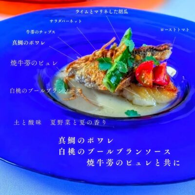 土と酸味　夏野菜と夏の香り 白桃…